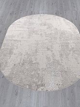 Ковер в современном стиле LIMAN-A F169 CREAM-GRAY Овал