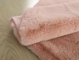 Ковер длинноворсовый из искусственного меха RABBIT PREMIUM MS1000 PINK Круг