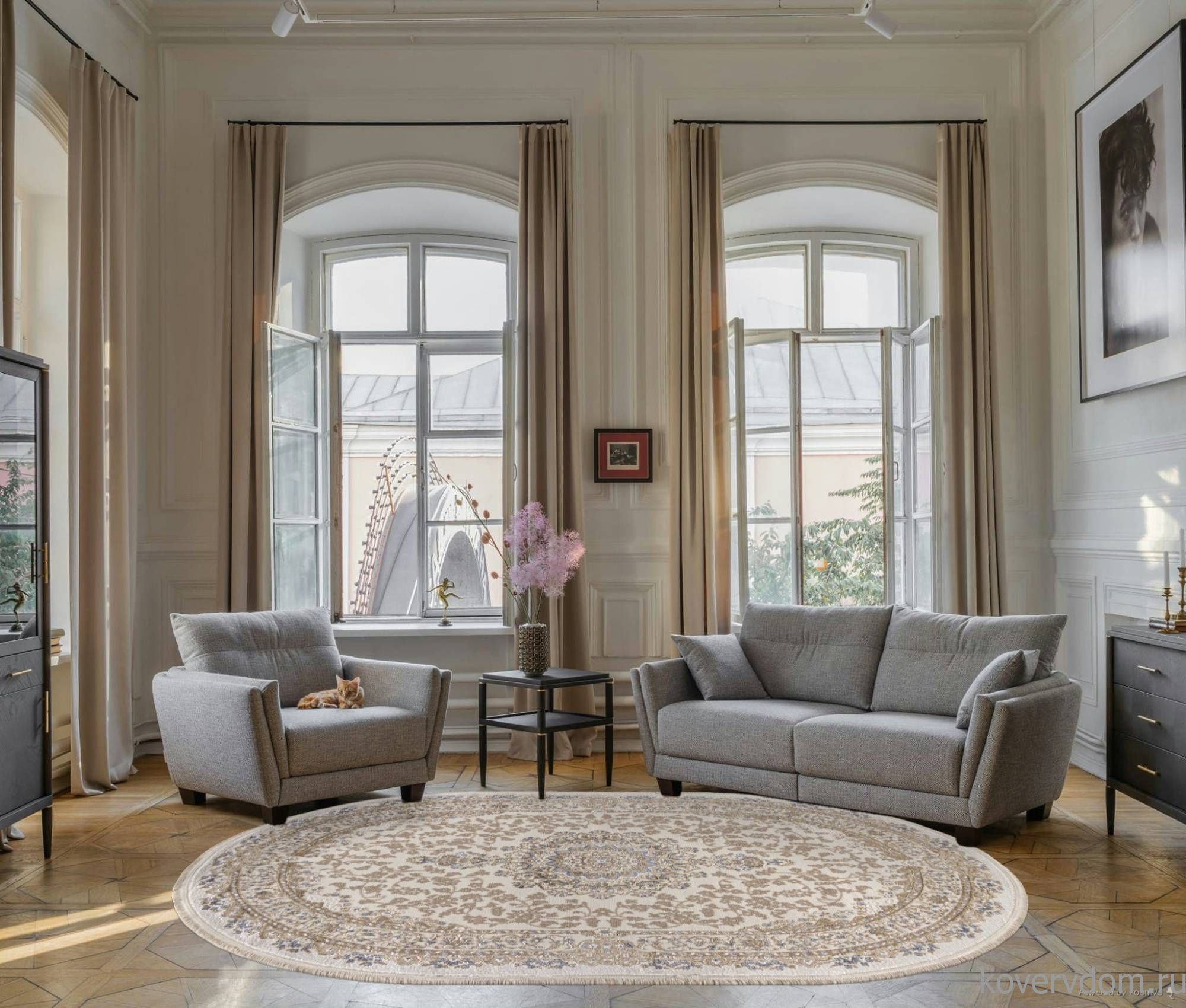 Ковер MOSSO 27239A CREAM / BLUE Овал