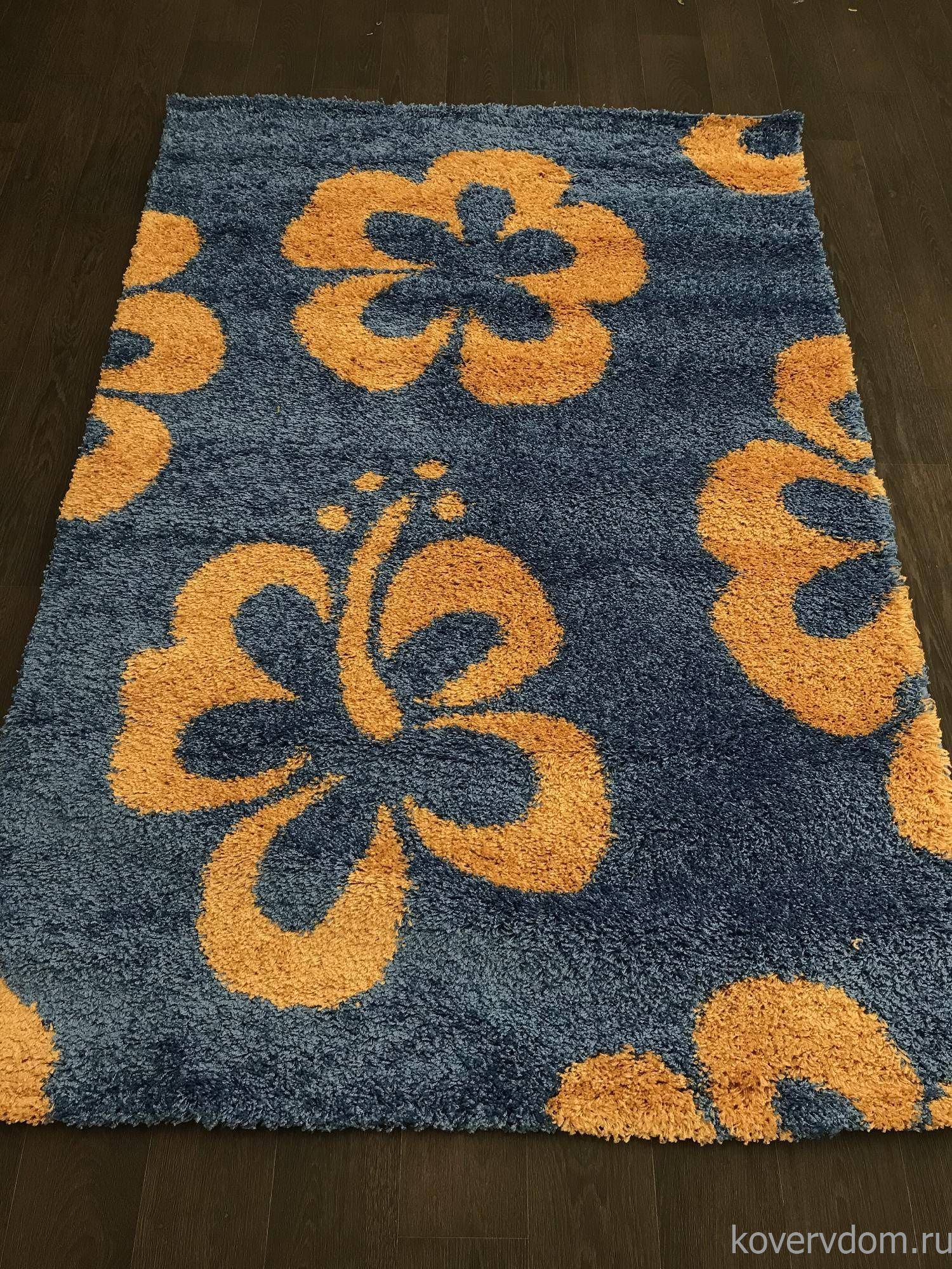 Ковер SHAGGY ULTRA s605 BLUE-YELLOW