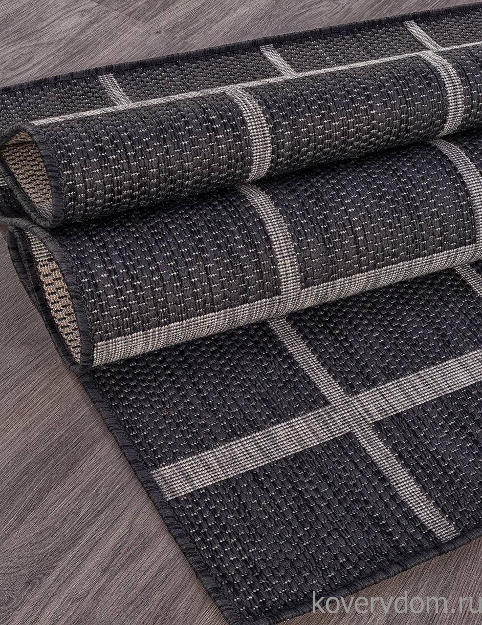 Ковер циновка VEGAS S004 BLACK-GRAY