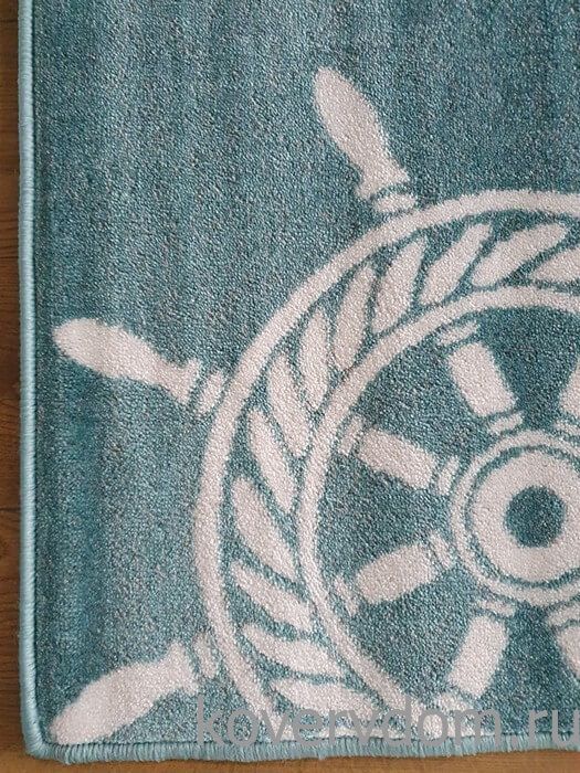 Ковер МОРСКОЙ со ШТУРВАЛОМ лазурный 