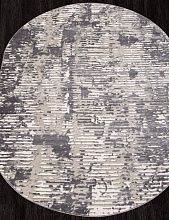 Пушистый круглый ковер ATLANTIS D999 CREAM-GRAY Овал