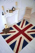 Оранжевый ковер винтажный ручной работы Британский флаг Vintage Flag Patchwork 22228